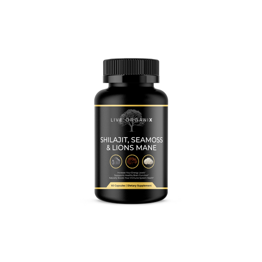 Shilajit, Seamoss and Lions Mane Capsules - 60 capsules - vegan